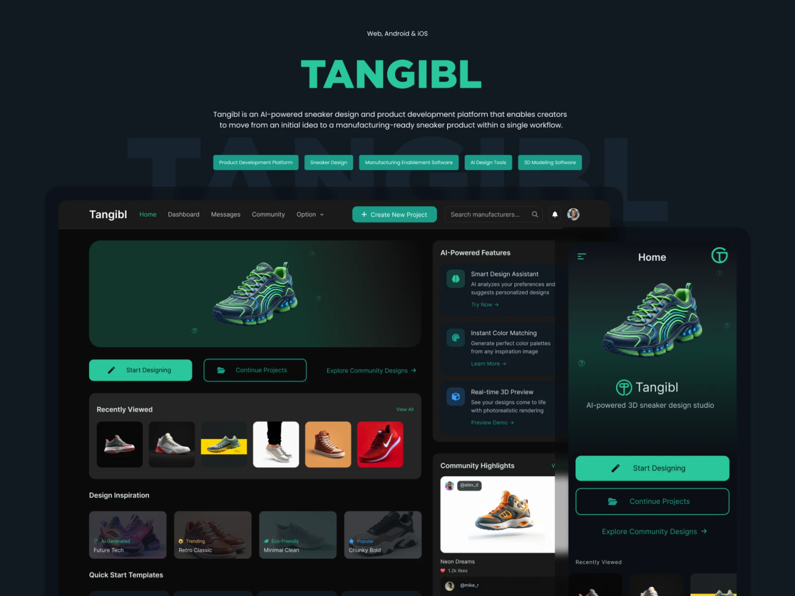 Tangibl — featured SaaS / Dashboard project